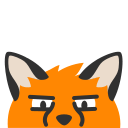 A blobfox glaring over an object