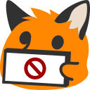 A blobfox with a no entry sign