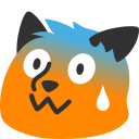 A blobfox sweating nervously